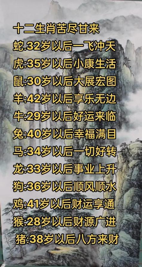 山水打一生肖、山水会出啥生肖
