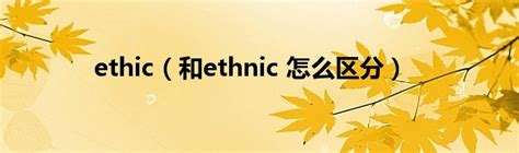 ethic和ethics的区别的简单介绍