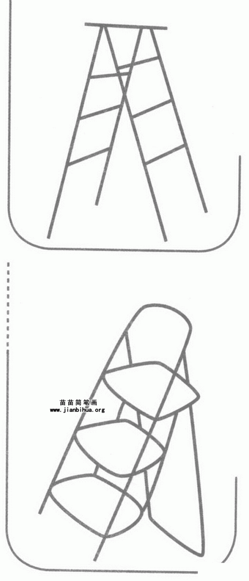 梯子的画法简笔画、梯子的画法简笔画图片大全