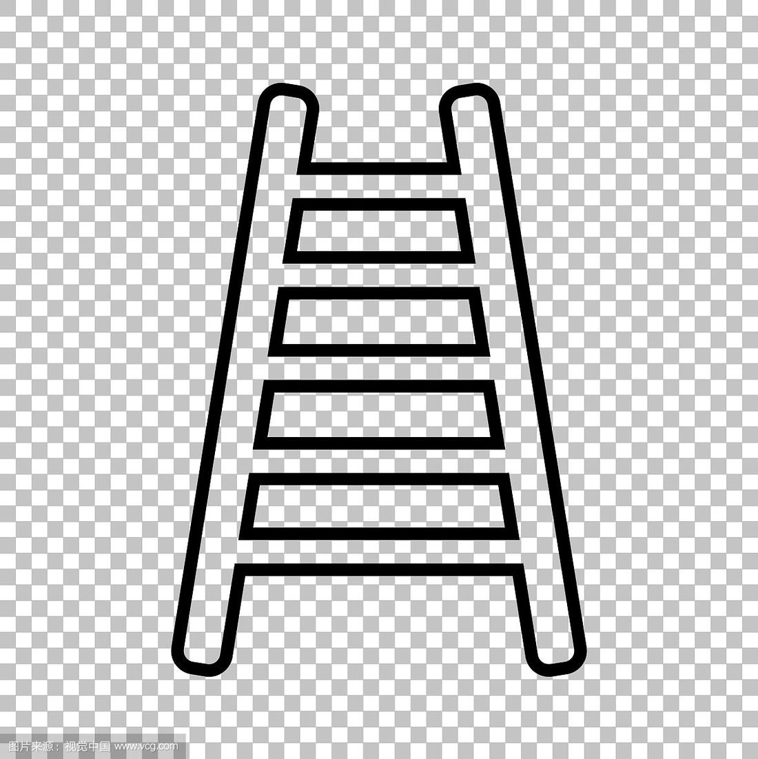 动物梯子简笔画、小动物爬梯子简笔画