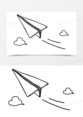 纸飞机简笔画素材、纸飞机简笔画简单一点